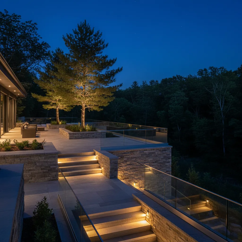 Professional retaining wall lighting in Toronto
