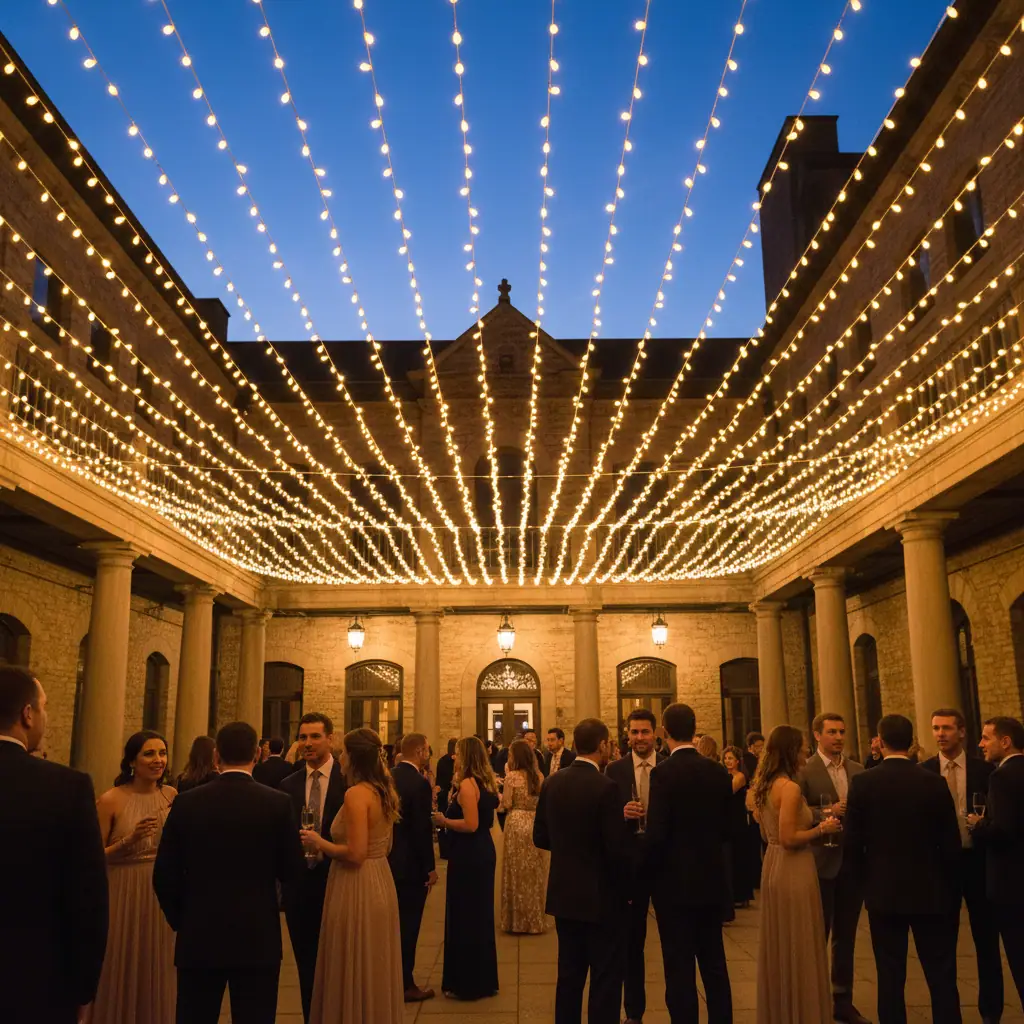 String light installation at Liberty Grand Entertainment Complex Toronto